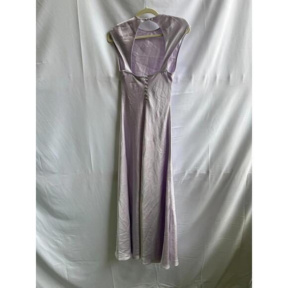 Bardot Peggy A-Line Satin Slip Dress Size XS with Fabric Pull - Picture 5 of 14